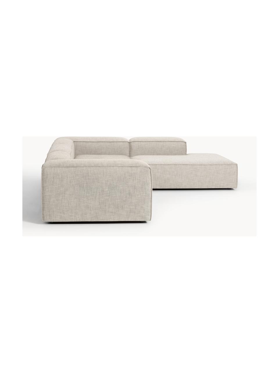 Modulares XL-Ecksofa Lennon aus Leinen-Mix, Bezug: 50 % Viskose, 25 % Leinen, Gestell: Fichtenholz, Sperrholz, m, Füße: Kunststoff Dieses Produkt, Leinen-Mix Grau, B 329 x T 269 cm, Eckteil links