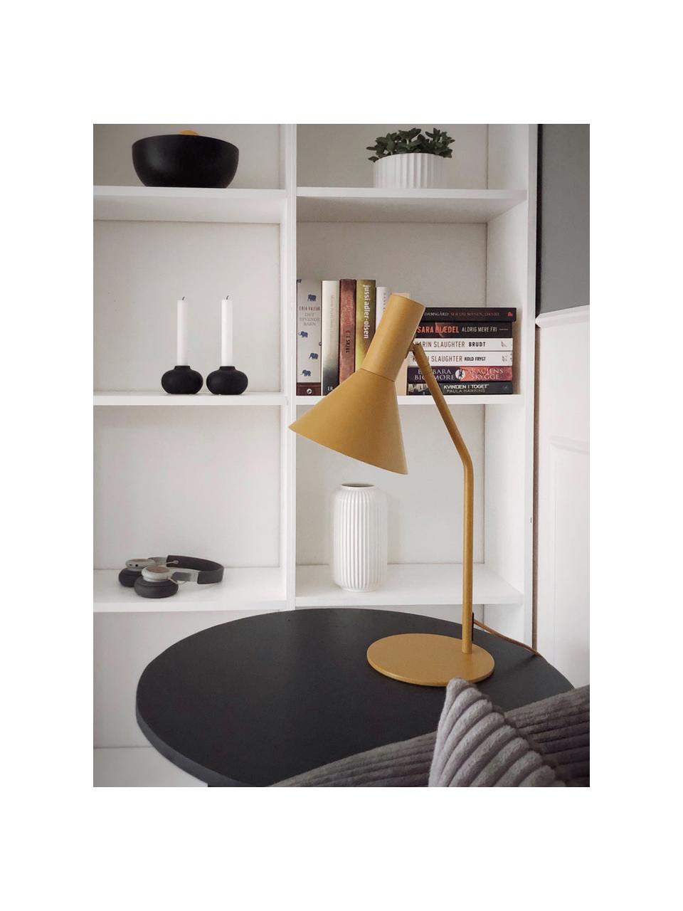 Lampe de bureau jaune moutarde Lyss, Jaune moutarde, blanc