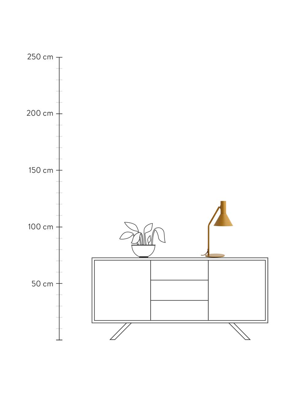 Schreibtischlampe Lyss in Senfgelb, Lampenschirm: Metall, beschichtet, Lampenfuß: Metall, beschichtet, Senfgelb, Weiß, 26 x 50 cm