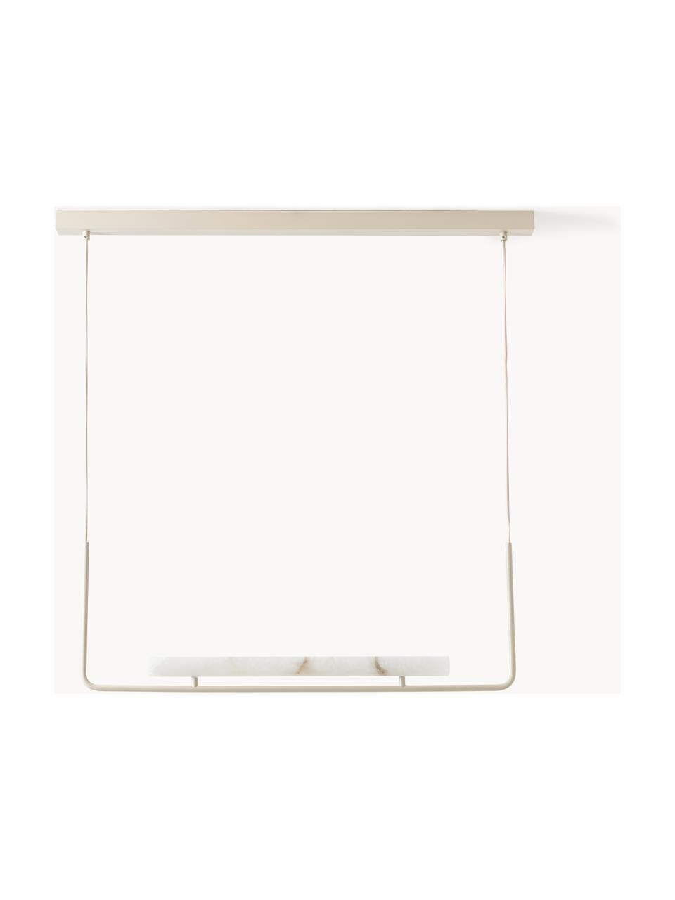 Grande suspension LED en albâtre Alena, intensité variable, Albâtre blanc, blanc cassé, larg. 90 x haut. 91 cm