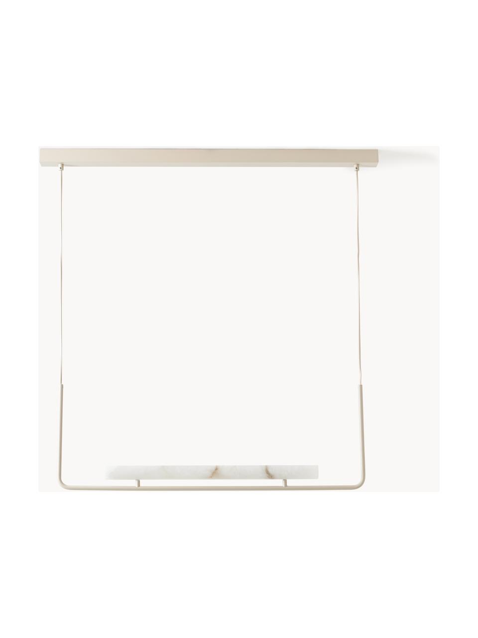 Große LED-Pendelleuchte Alena aus Alabaster, dimmbar, Lampenschirm: Alabaster, Weiß Alabaster, Off White, B 90 x H 91 cm