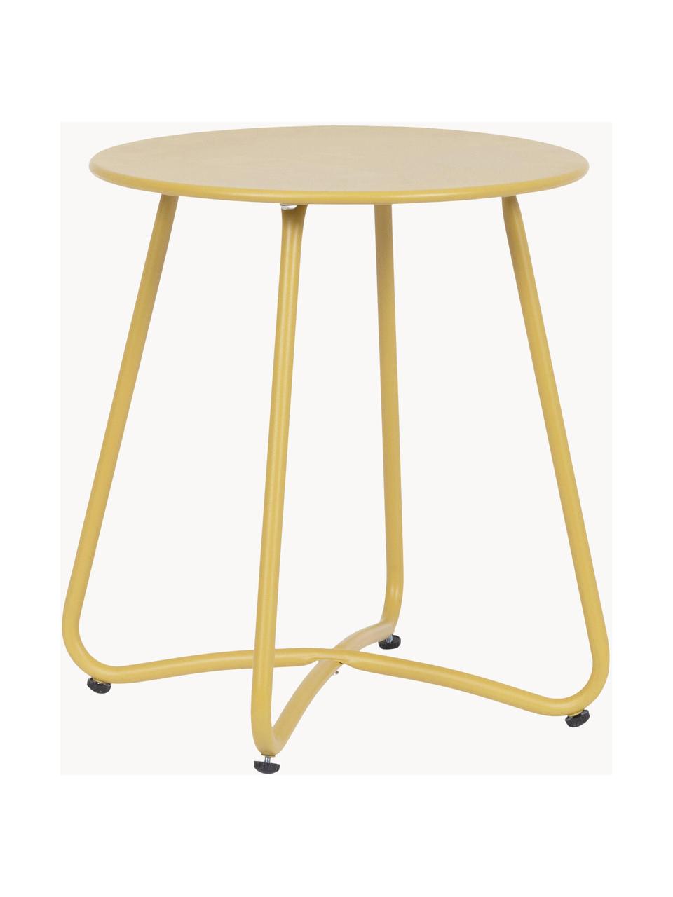 Table d'appoint de jardin Wissant, Métal, enduit, Ocre, Ø 40 x haut. 45 cm