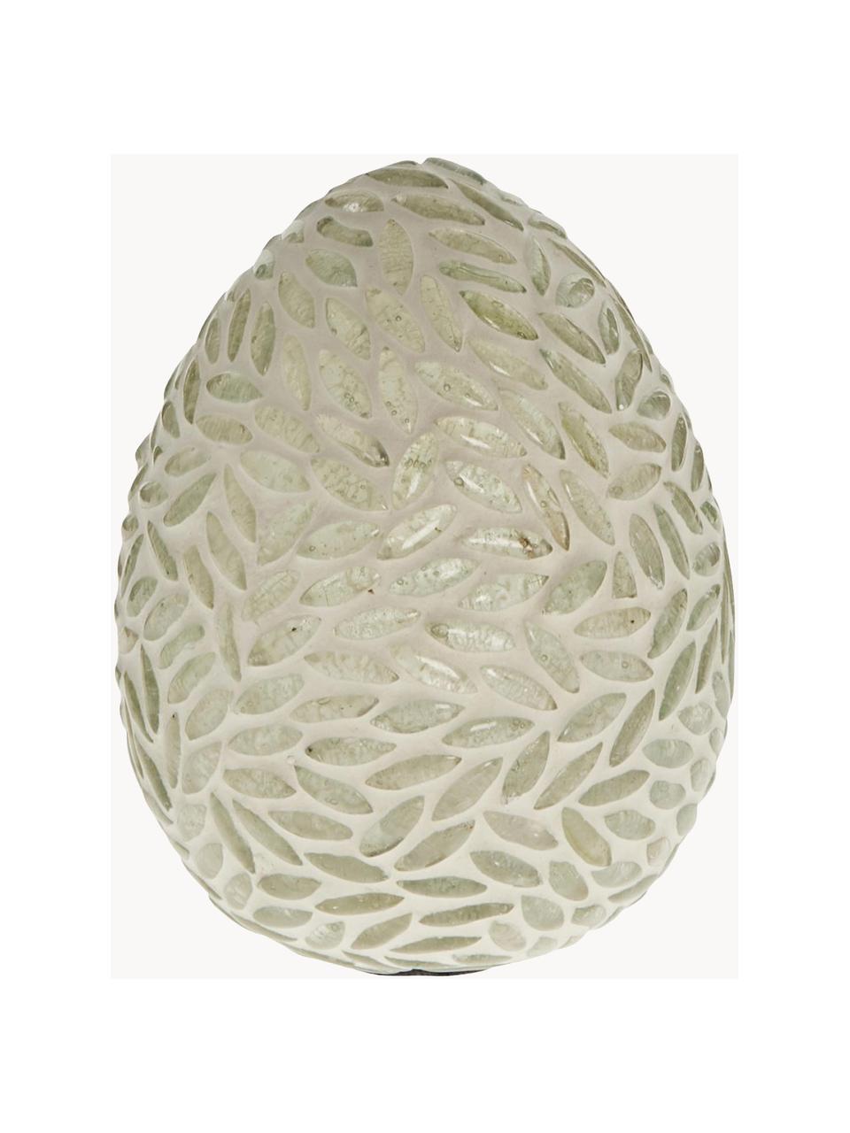 Pieza decorativa huevos artesanal de vidrio Murilia, tamaños diferentes, Vidrio, Blanco, plateado, Ø 15 x Al 20 cm, 1 uds.
