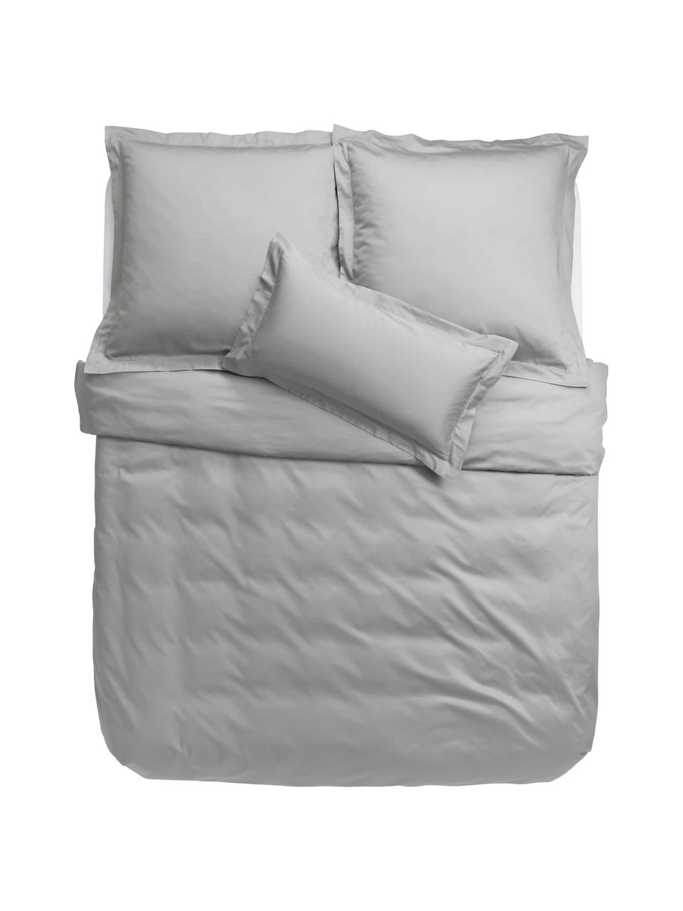 Baumwollsatin-Bettdeckenbezug Premium, Webart: Satin Fadendichte 400 TC,, Hellgrau, B 200 x L 200 cm