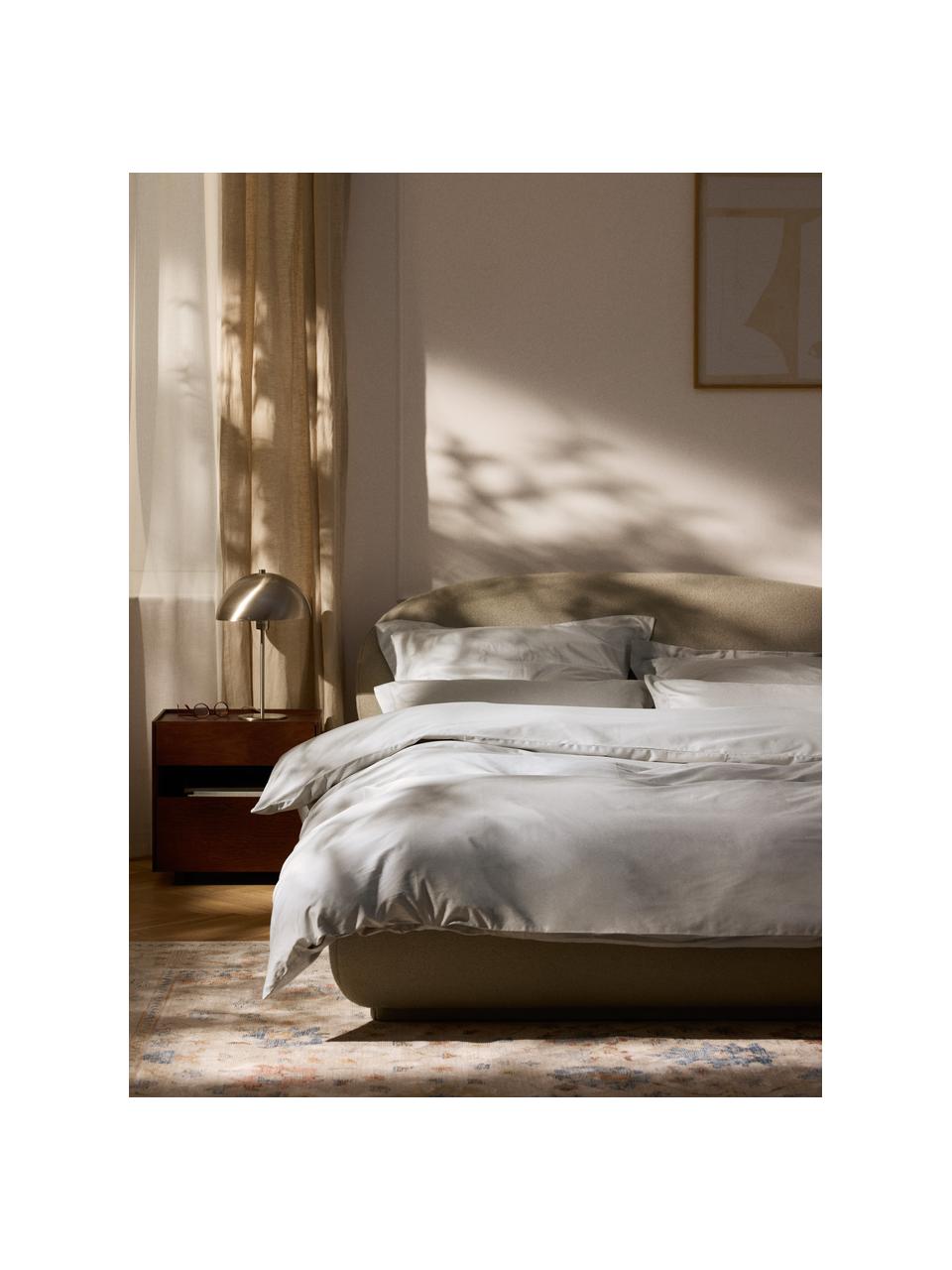 Housse de couette en satin de coton Premium, Gris clair, larg. 200 x long. 200 cm