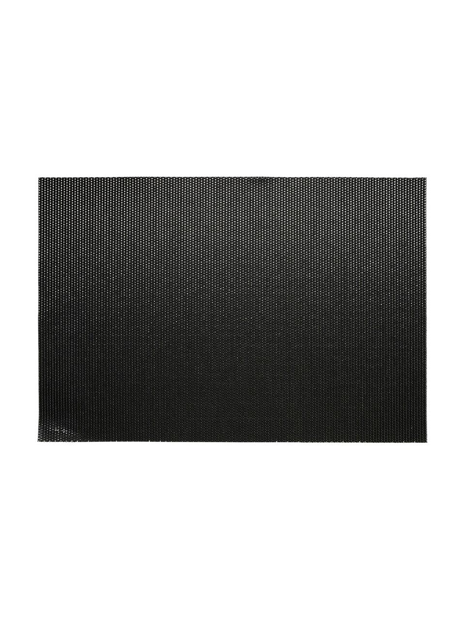 Kunststoffen placemats Brilliant, 2 stuks, Kunststof, Zwart, goudkleurig, 30 x 45 cm