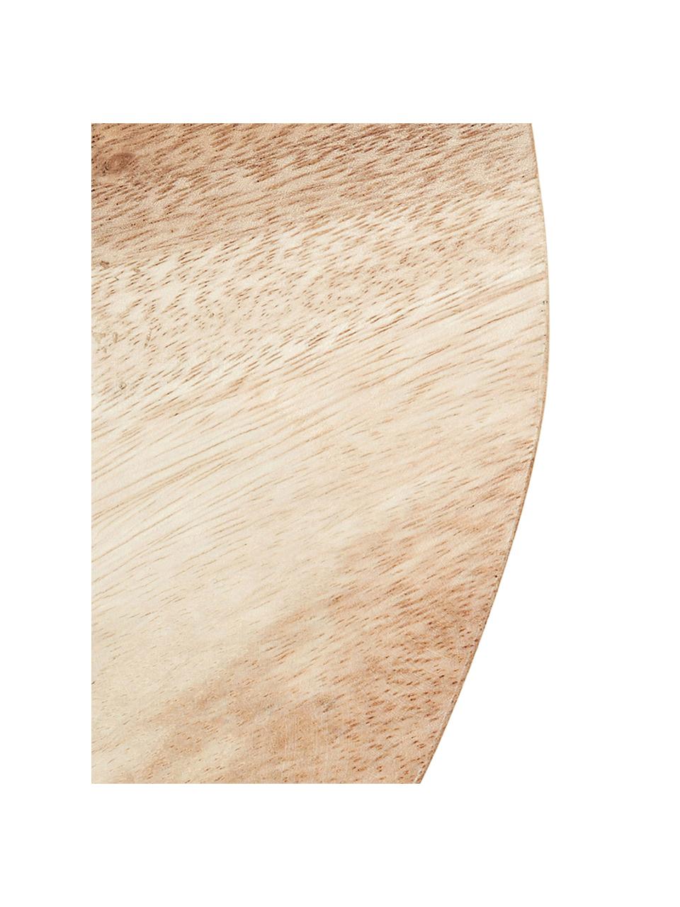 Scandi kruk Brocsy van hout, Gelakt mungur hout, Mungur houtkleurig, wit, B 30 x H 44 cm