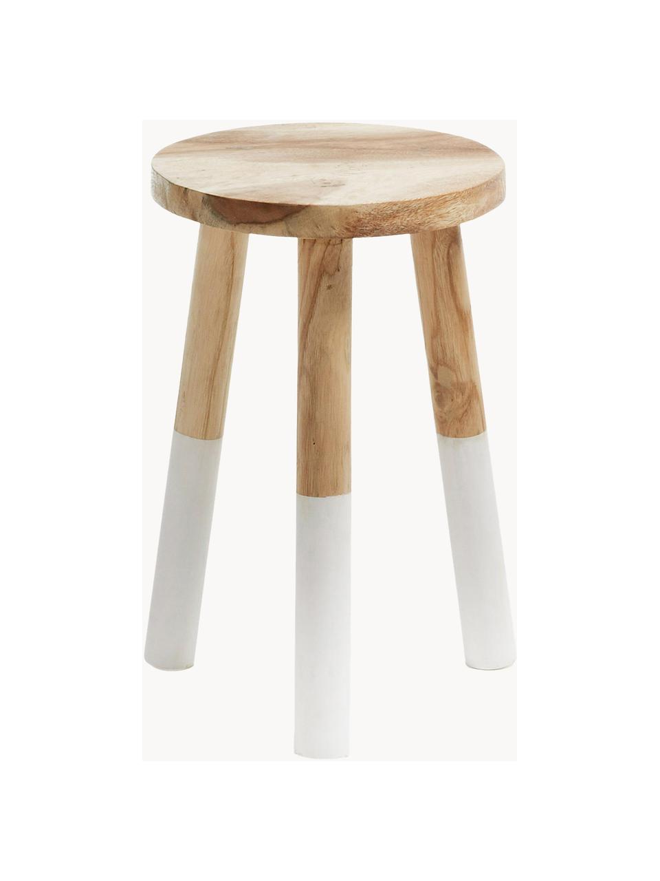 Tabouret Scandi en bois Brocsy, Bois de mungur, laqué, Bois de mungur, blanc, larg. 30 x haut. 44 cm