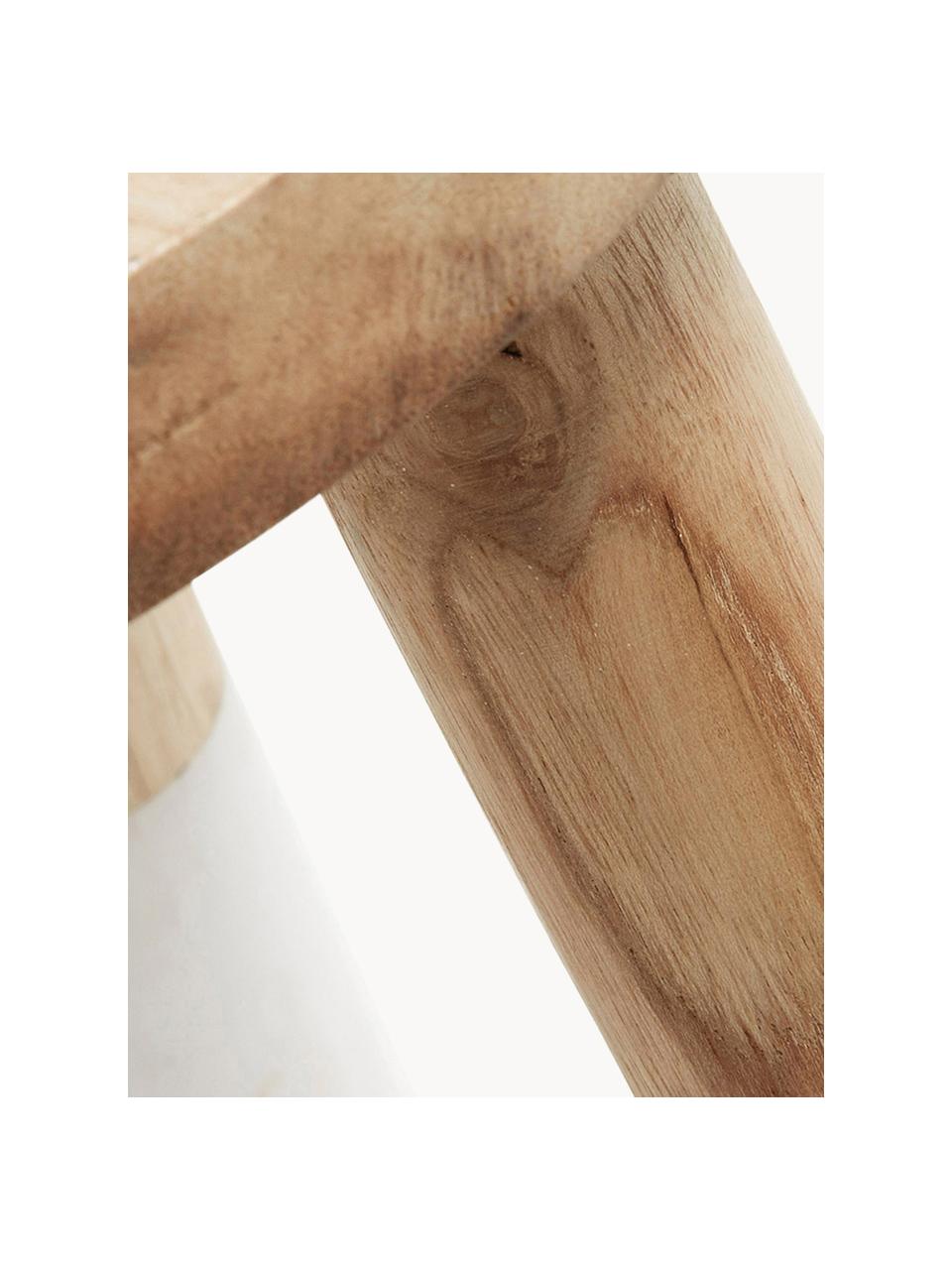 Tabouret Scandi en bois Brocsy, Bois de mungur, laqué, Bois de mungur, blanc, larg. 30 x haut. 44 cm