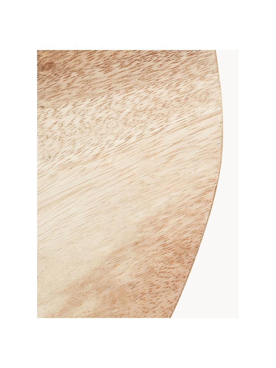 Kruk Brocsy uit mungurhout, Gelakt mungur hout, Mungur houtkleurig, wit, B 30 x H 44 cm