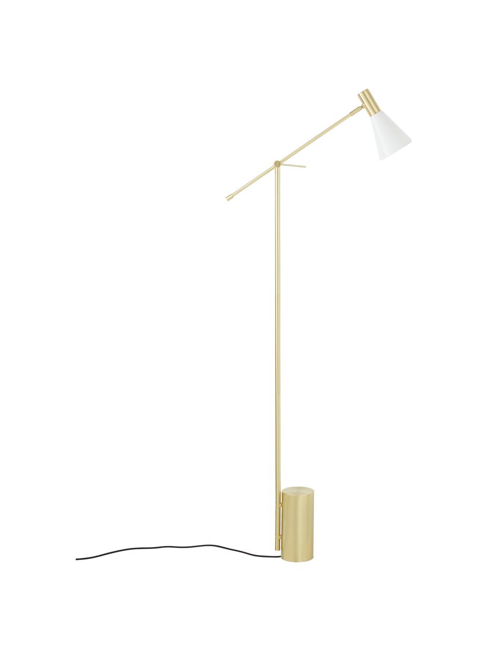 Lampa na čtení Sia, Bílá, mosazná, Š 60 cm, V 162 cm