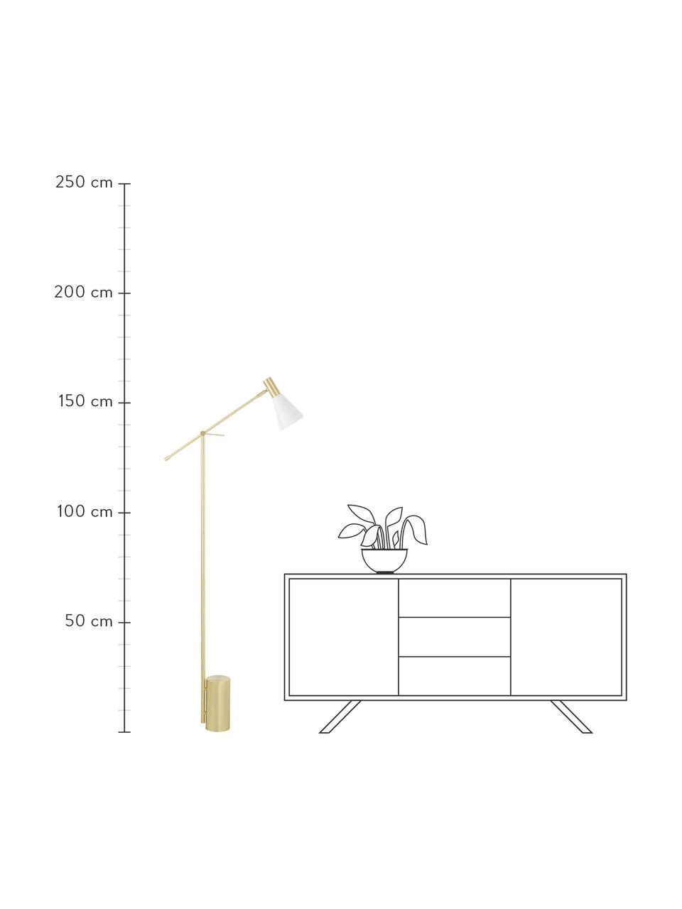Lampa do czytania Sia, Biały, odcienie mosiądzu, S 60 x W 162 cm