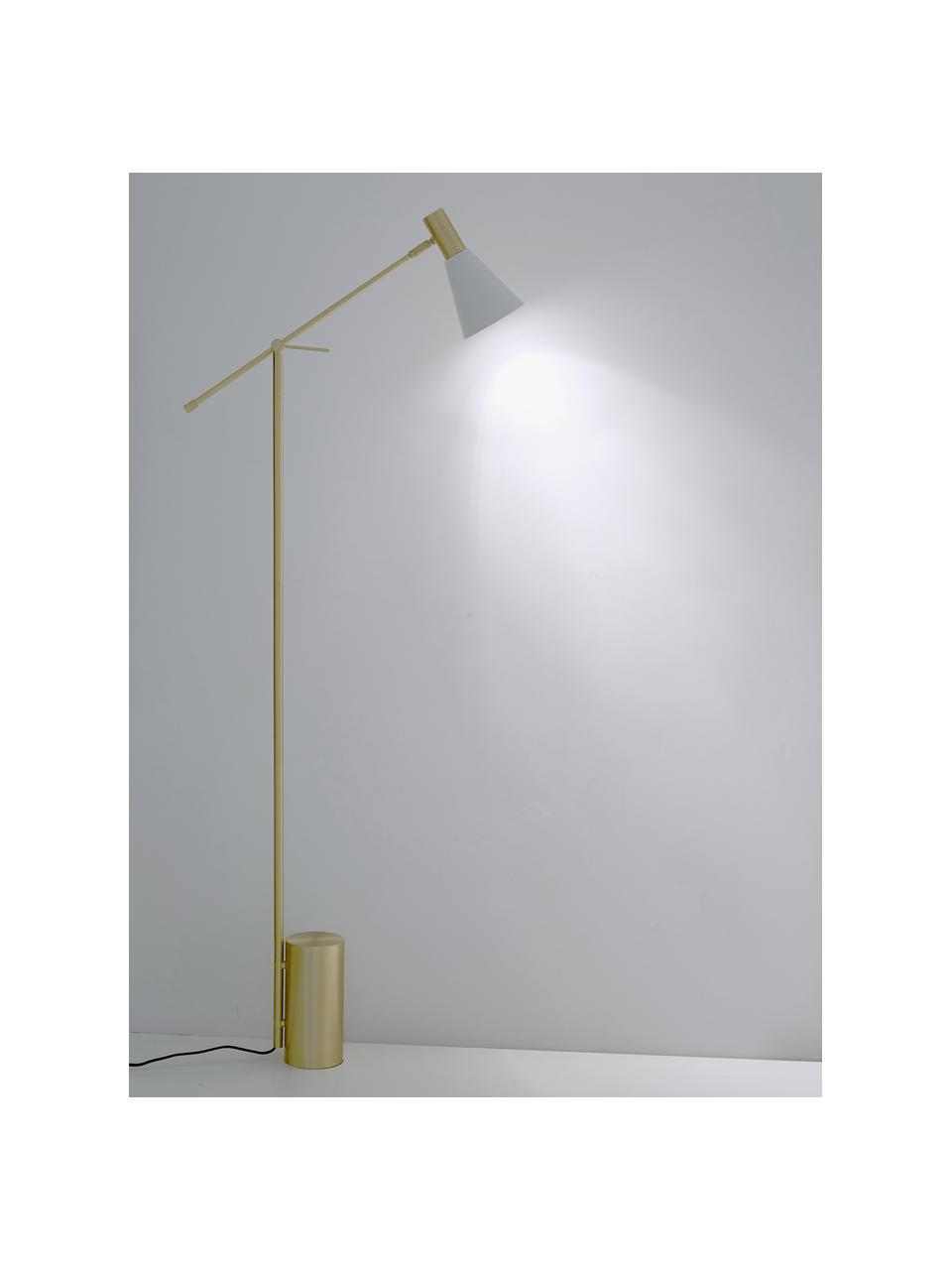 Lampa do czytania Sia, Biały, odcienie mosiądzu, W 162 cm