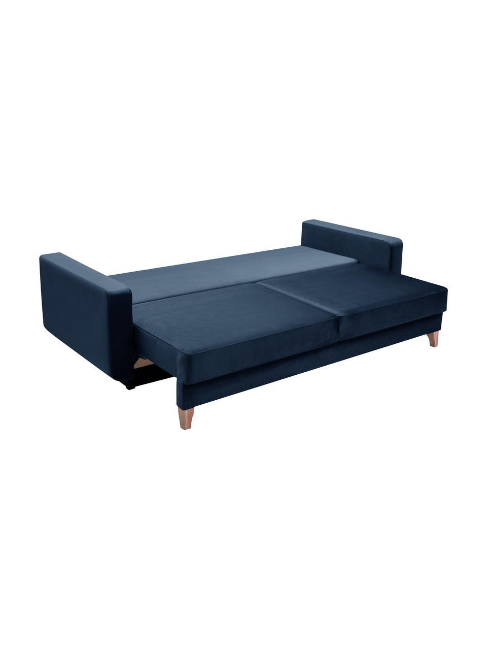 Sofa z funkcją spania i miejscem do przechowywania Tokio (2-osobowa), Tapicerka: 100% poliester, Ciemny niebieski, S 228 x G 89 cm