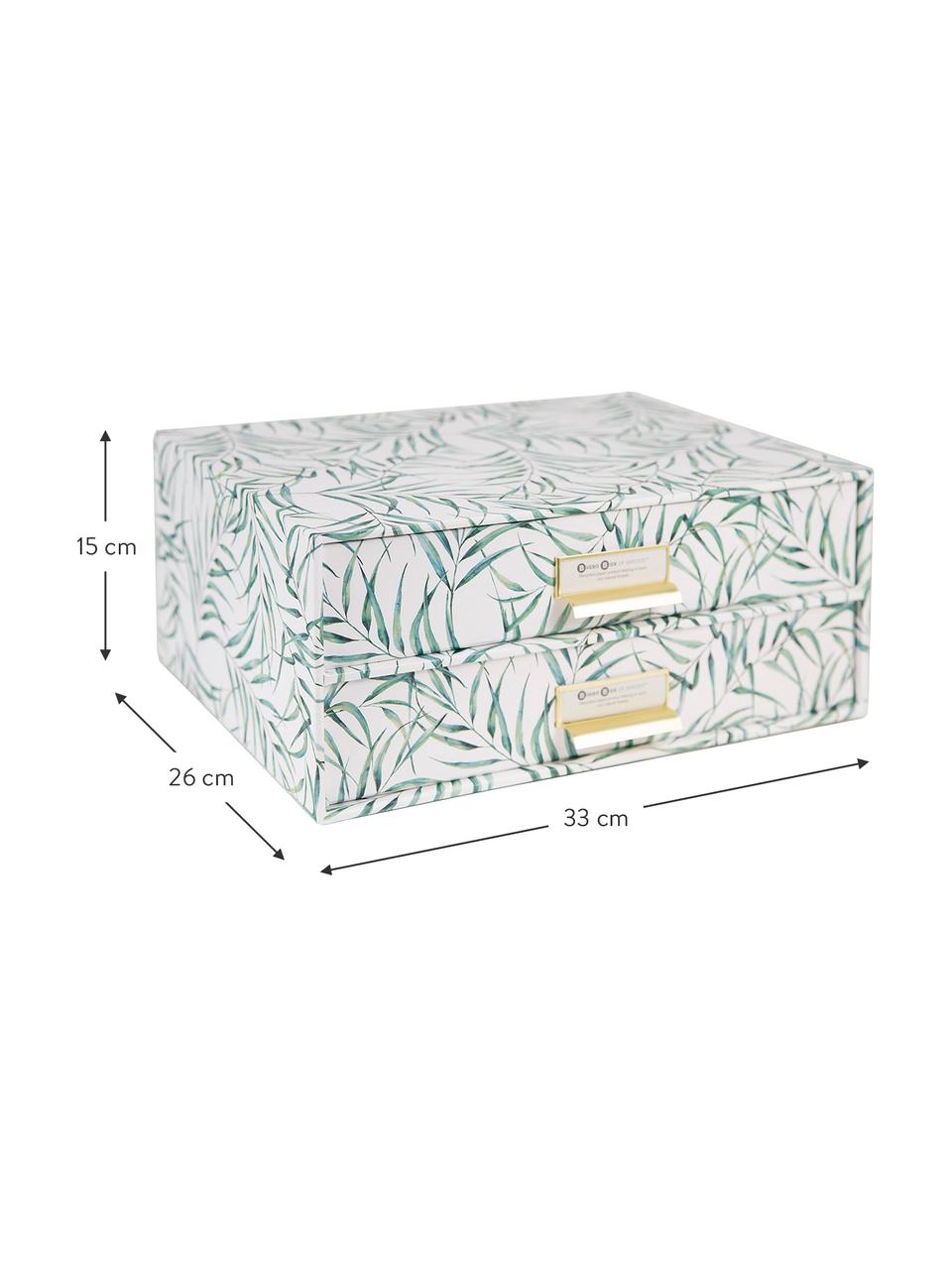 Bureau organizer Leaf, Organizer: stevig, gelamineerd karto, Wit, groen, B 33 x H 15 cm