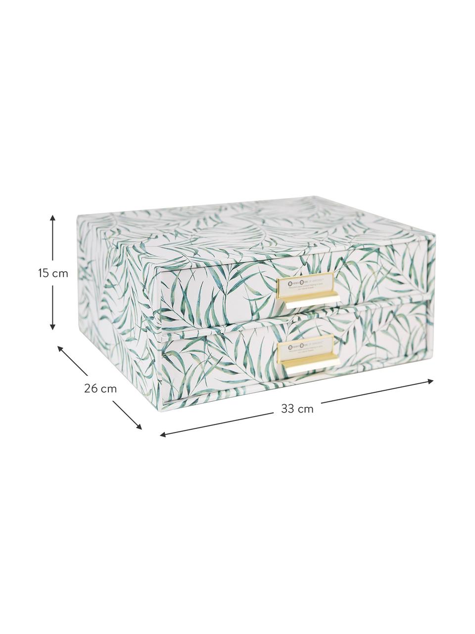 Organizador de escritorio Leaf, Caja: cartón laminado, Asa: metal, Blanco, verde, An 33 x Al 15 cm