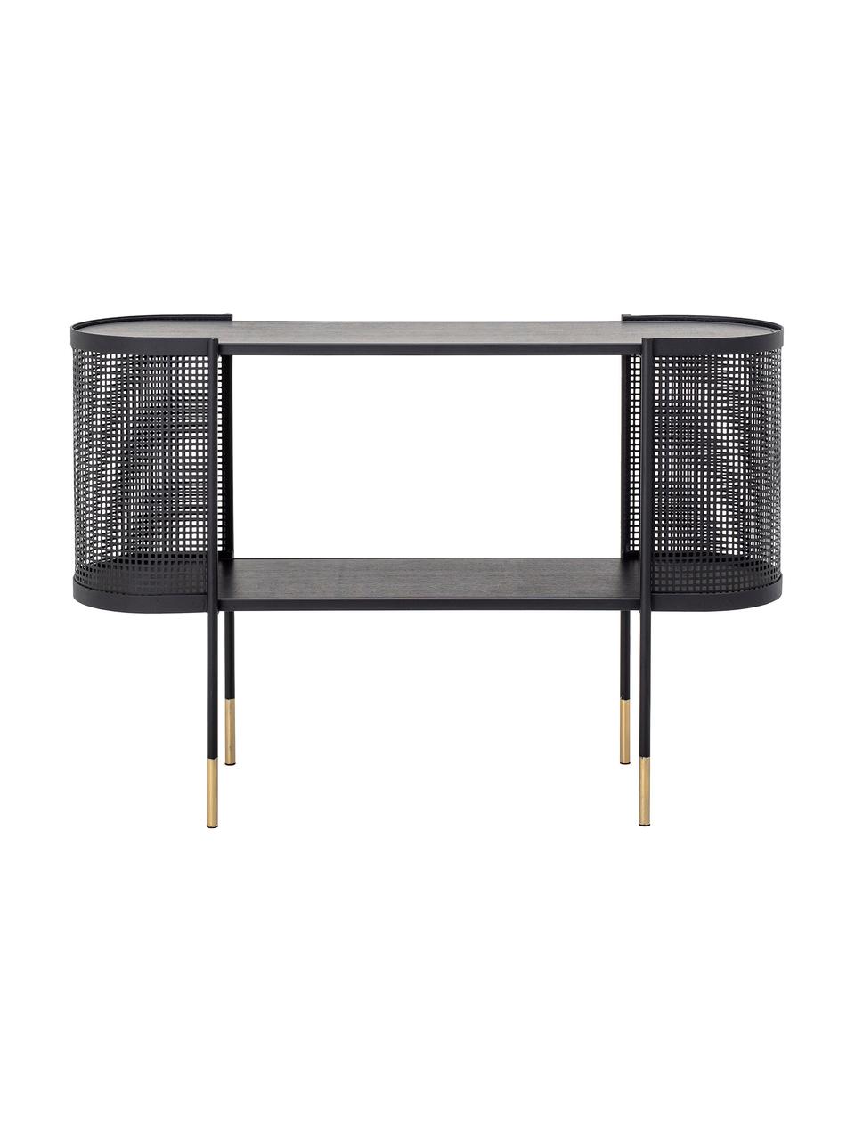 Kovový konzolový stolek Midou, Černá, mosazná