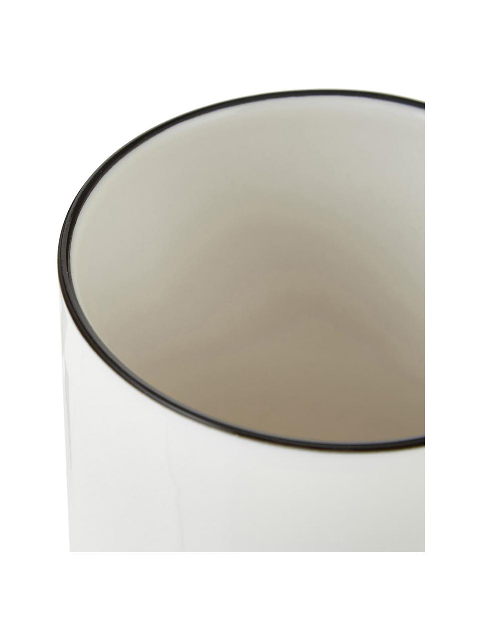 Porzellan Kaffeetasse Facile mit schwarzem Rand, 2 Stück, Porzellan, Schwarz, Ø 8 x H 10 cm