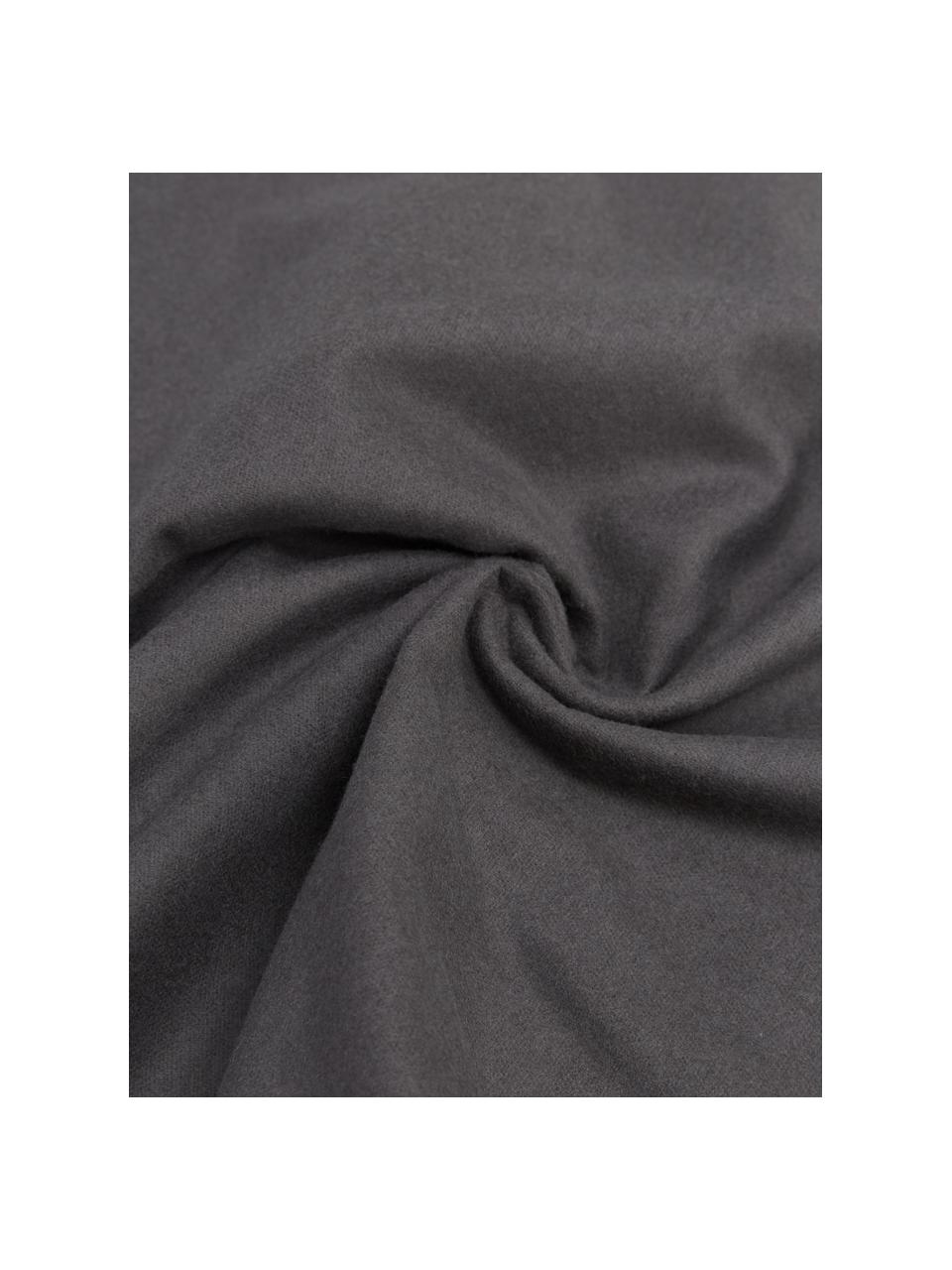 Flanelová obliečka na vankúš Biba , tmavosivá, 2 ks, Sivá, Š 40 x D 80 cm