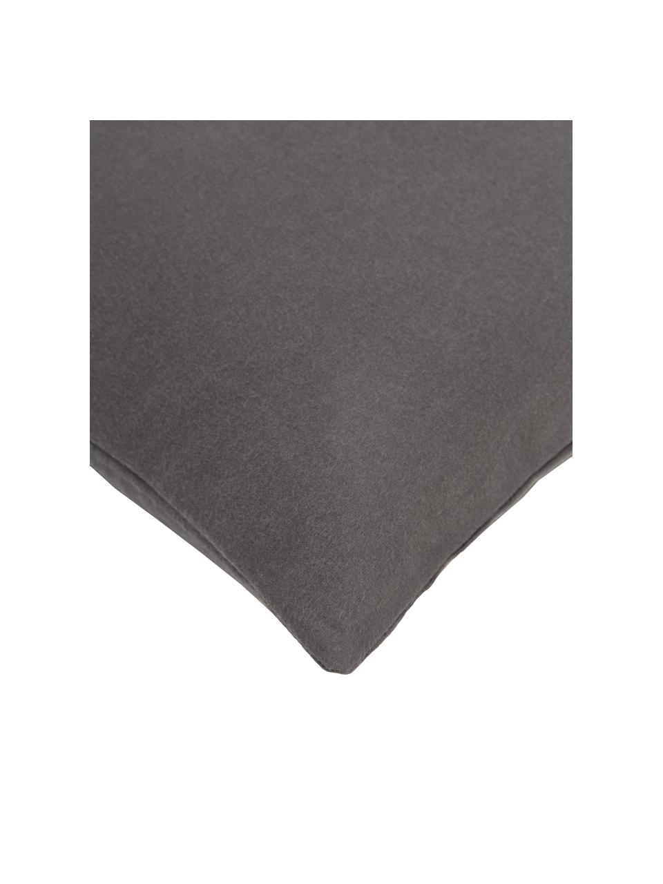 Flanelový povlak na polštář Biba, 2 ks, Tmavě šedá, Š 40 cm, D 80 cm