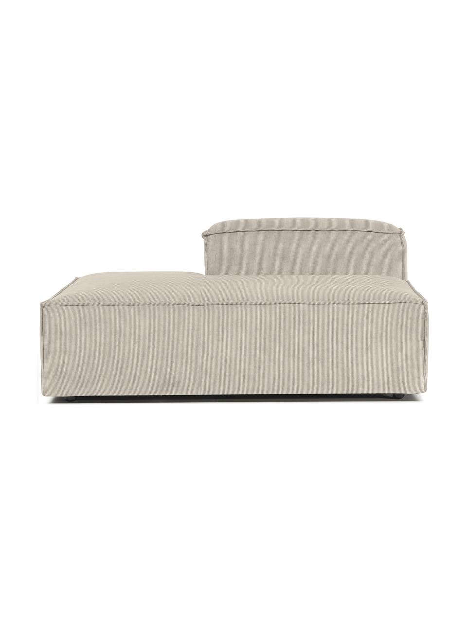 Méridienne modulable velours côtelé Lennon, Velours côtelé beige, larg. 150 x haut. 68 cm, dossier à droite