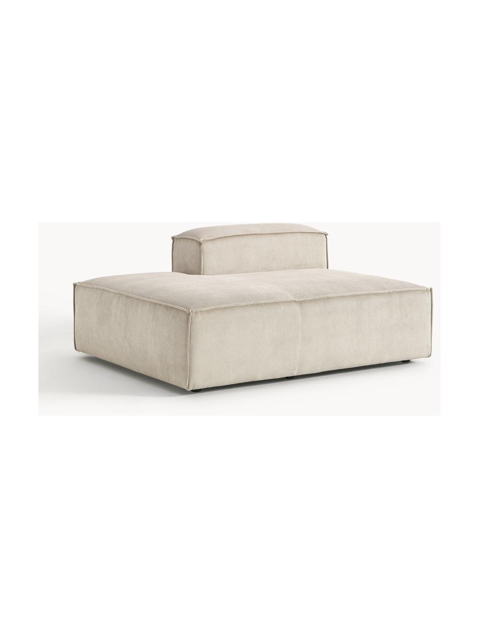 Diván modular de pana Lennon, Tapizado: pana (92% poliéster, 8% p, Estructura: madera de pino maciza, ma, Patas: plástico Este producto es, Pana beige claro, An 150 x F 119 cm, respaldo derecho