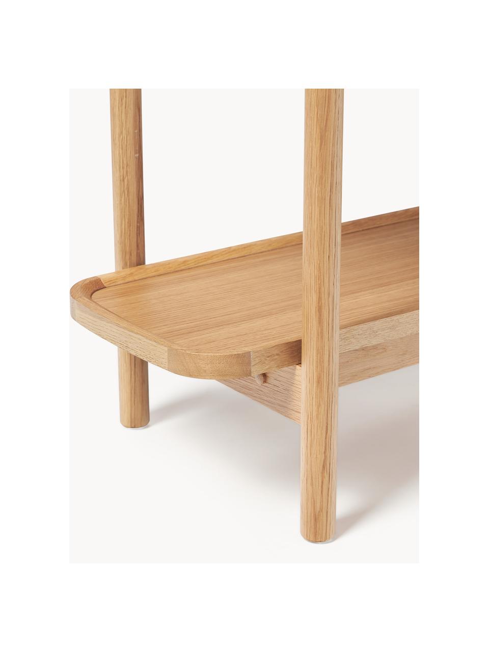 Estantería de madera Libby, Estantería: contrachapado con chapa d, Patas: madera maciza de roble, l, Madera clara, An 91 x Al 148 cm