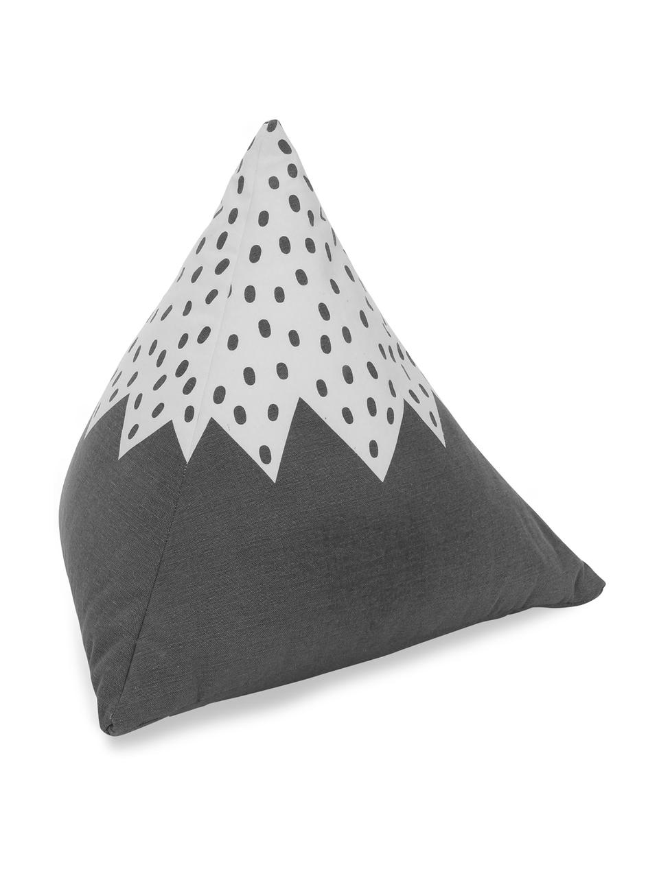 Vloerkussen Mountain van biokatoen, Bekleding: 100% biokatoen, Grijs, gebroken wit, B 50 x L 50 cm