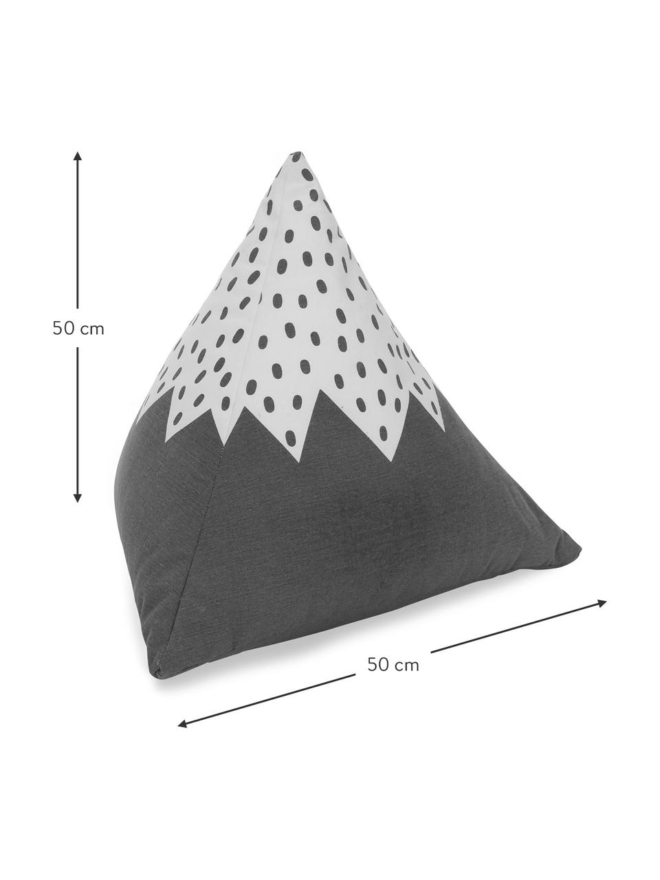 Vloerkussen Mountain van biokatoen, Bekleding: 100% biokatoen, Grijs, gebroken wit, B 50 x L 50 cm