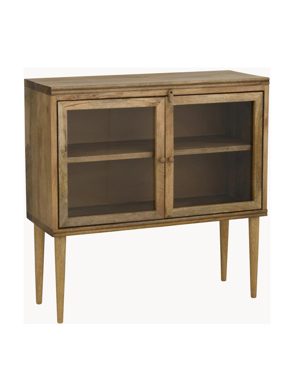 Vitrine en bois de hêtre Betty, Bois de hêtre, vernis clair, larg. 80 x haut. 80 cm