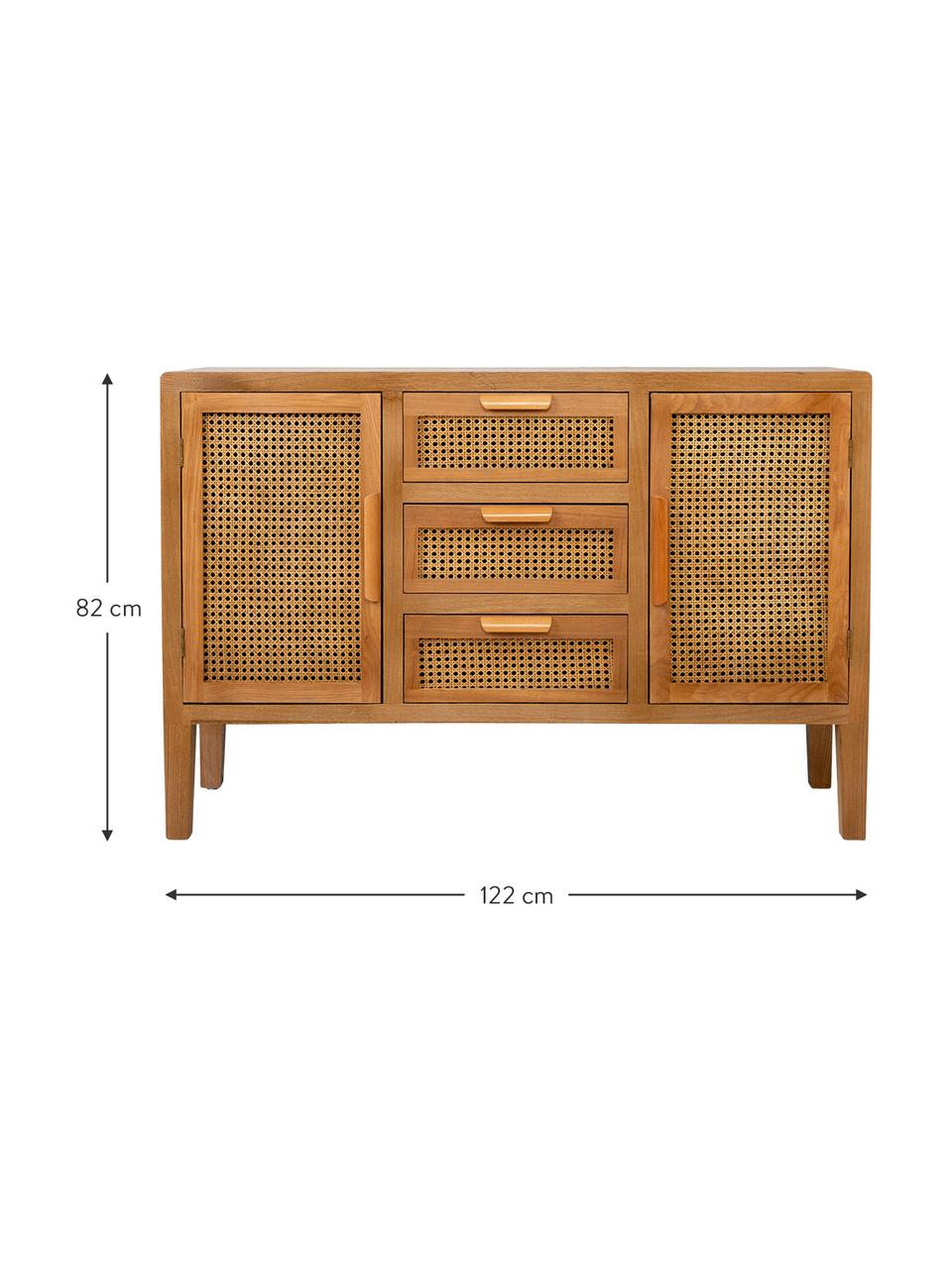 Aparador de madera de abeto Manuela, Estructura: madera de abeto, tablero , Marrón, An 122 x Al 82 cm