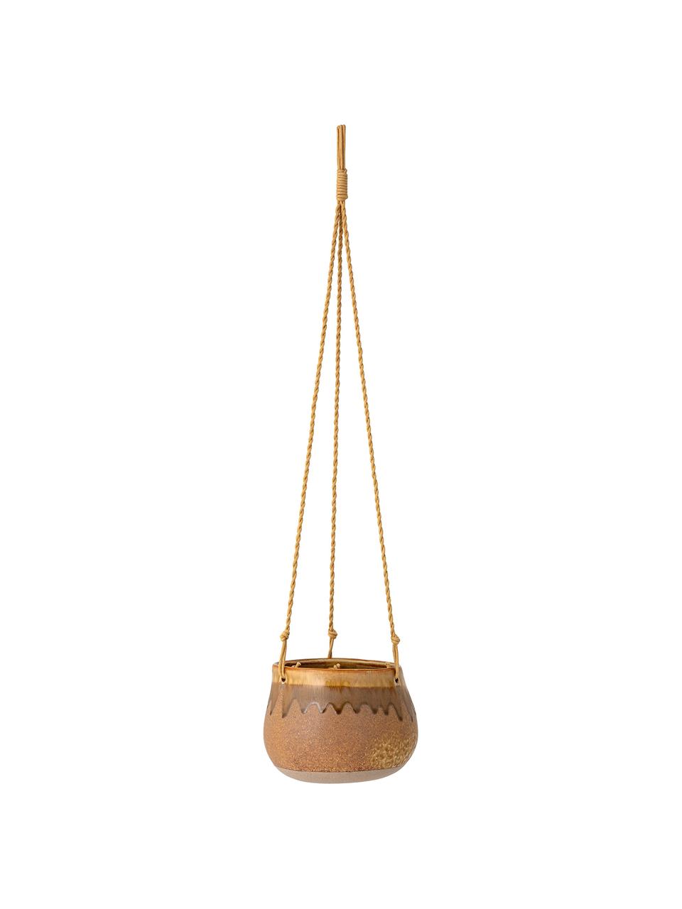 Kleine hangende bloempot Ibina van keramiek, Bruintinten, Ø 16 x H 12 cm