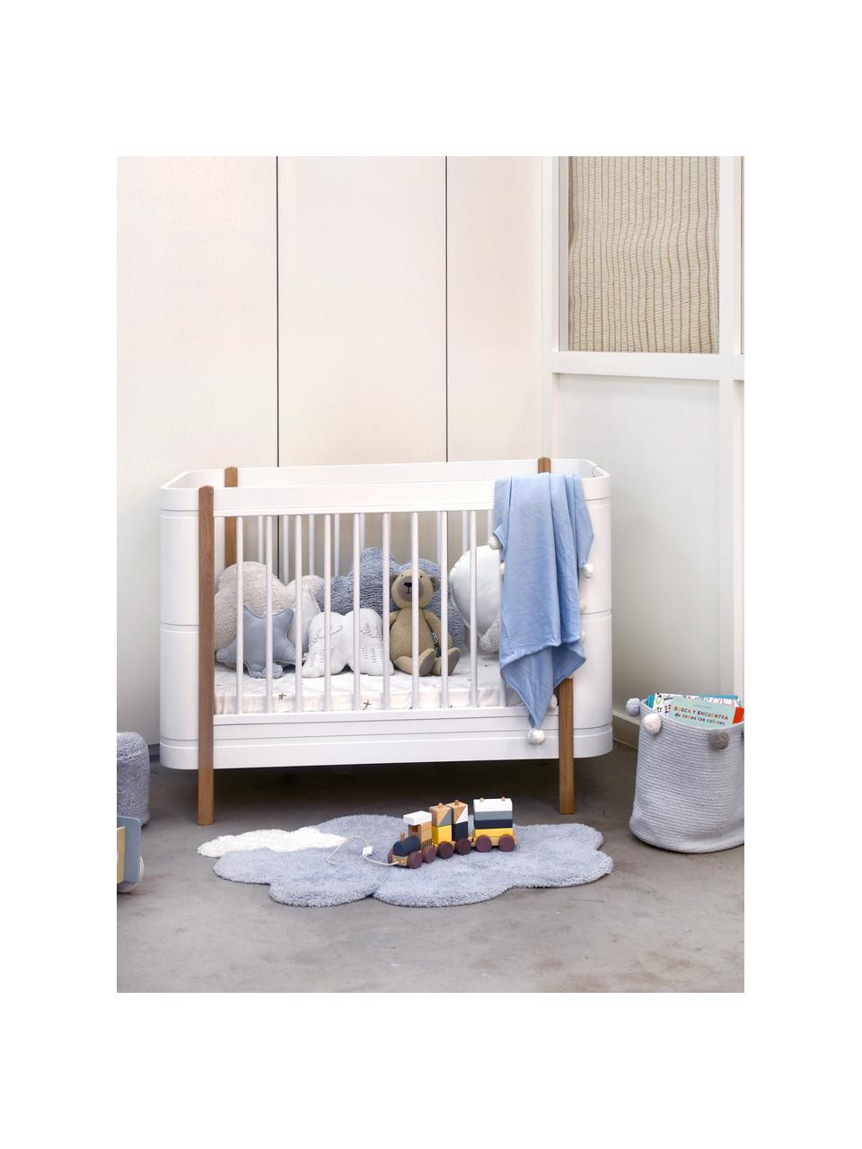 Tappeto per bambini tessuto a mano Dream, Retro: 100% cotone, Azzurro, bianco, Larg. 70 x Lung. 100 cm (taglia XS)