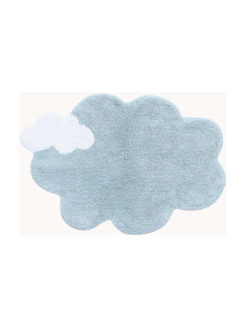 Ručně tkaný dětský koberec Dream, Světle modrá, bílá, Š 70 cm, D 100 cm (velikost XS)