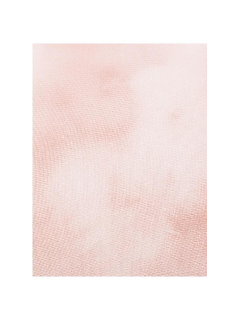 Dubbelzijdig renforcé dekbedovertrek Cloudy Days, Weeftechniek: renforcé, Bovenzijde: oudroze. Onderzijde: pastelroze. Bies: wit, 140 x 220 cm