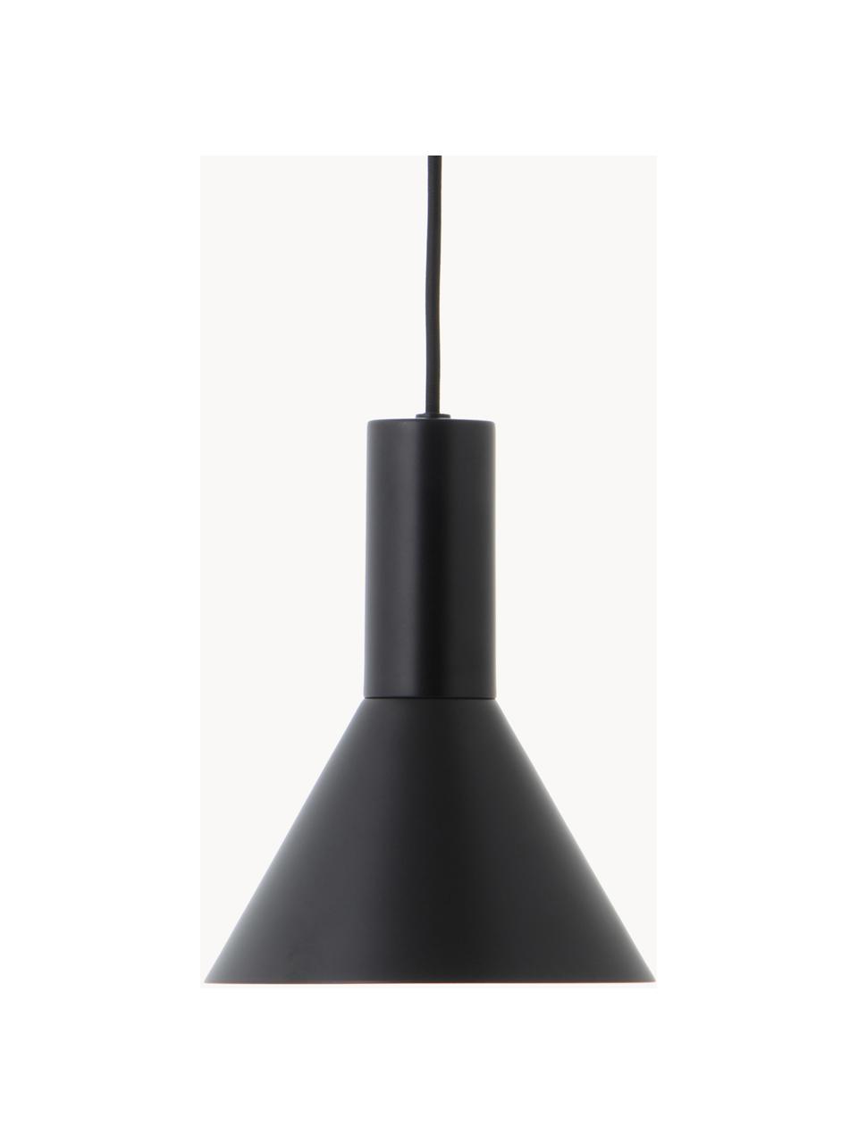 Kleine design hanglamp Lyss, Lampenkap: gecoat metaal, Zwart, Ø 18 x H 23 cm