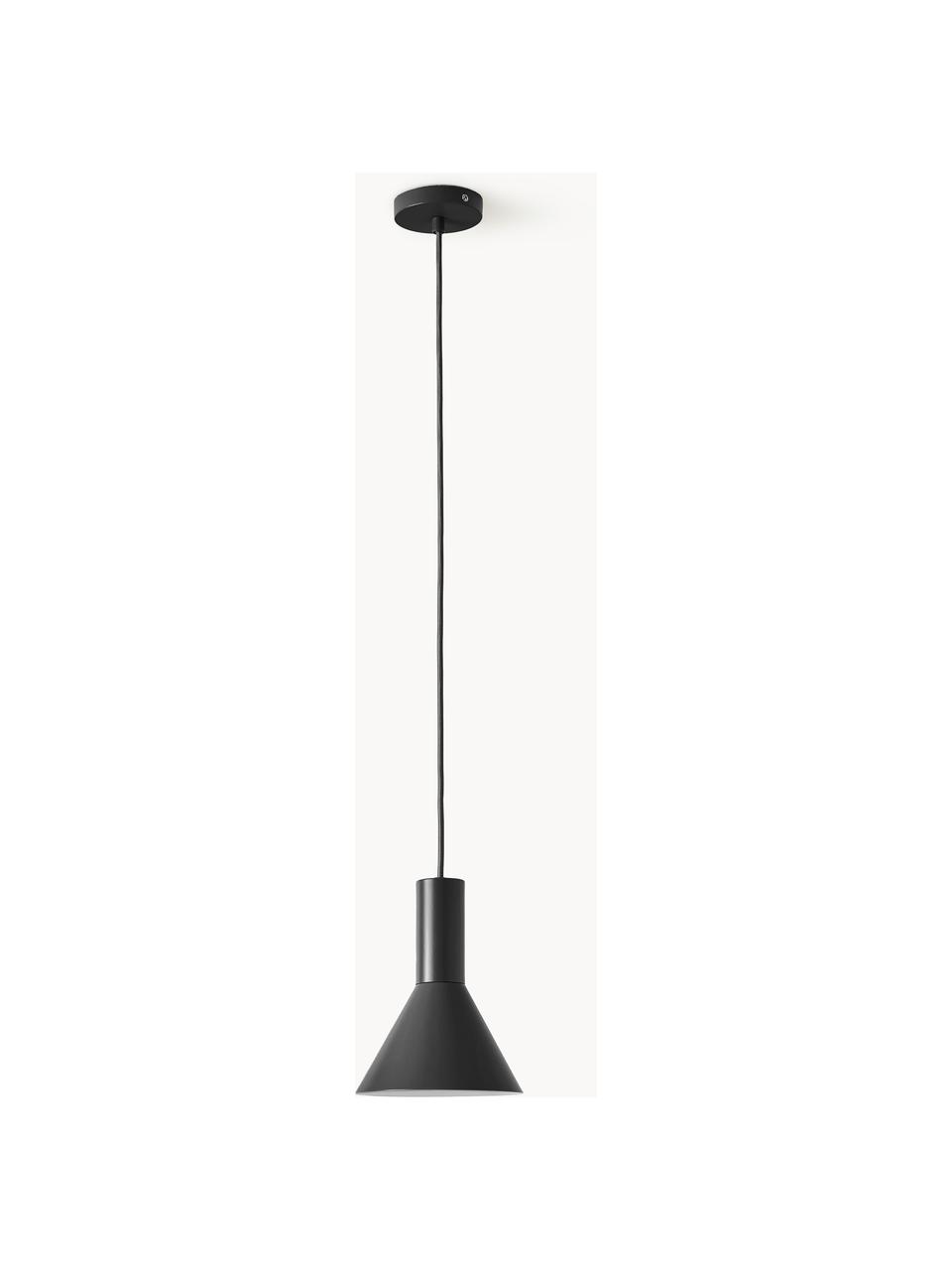Lámpara de techo pequeña de diseño Lyss, Cable: cubierto en tela, Negro, Ø 18 x Al 23 cm