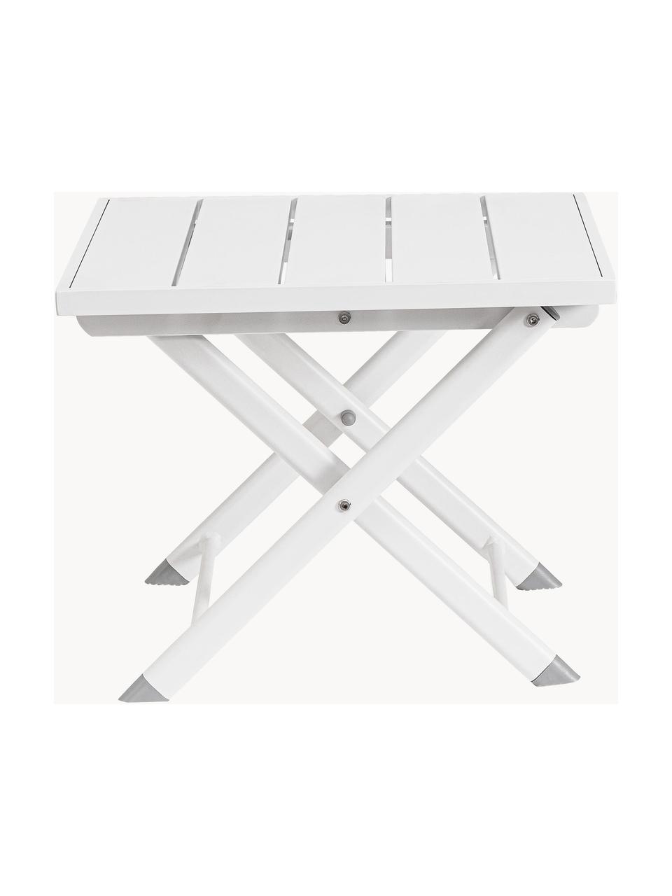 Tavolo da giardino pieghevole Taylor, Acciaio verniciato a polvere, Bianco, Larg. 44 x Prof. 44 cm