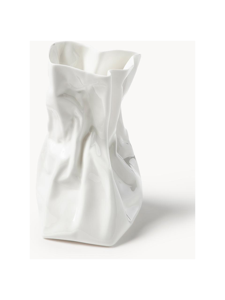 Designová váza z porcelánu Adelaide, V 14 cm, Porcelán, Krémově bílá, Š 10 cm, V 14 cm