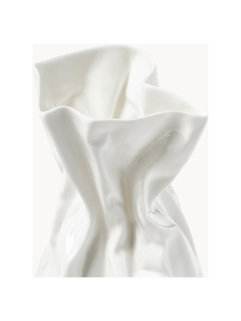 Designová váza z porcelánu Adelaide, V 14 cm, Porcelán, Krémově bílá, Š 10 cm, V 14 cm