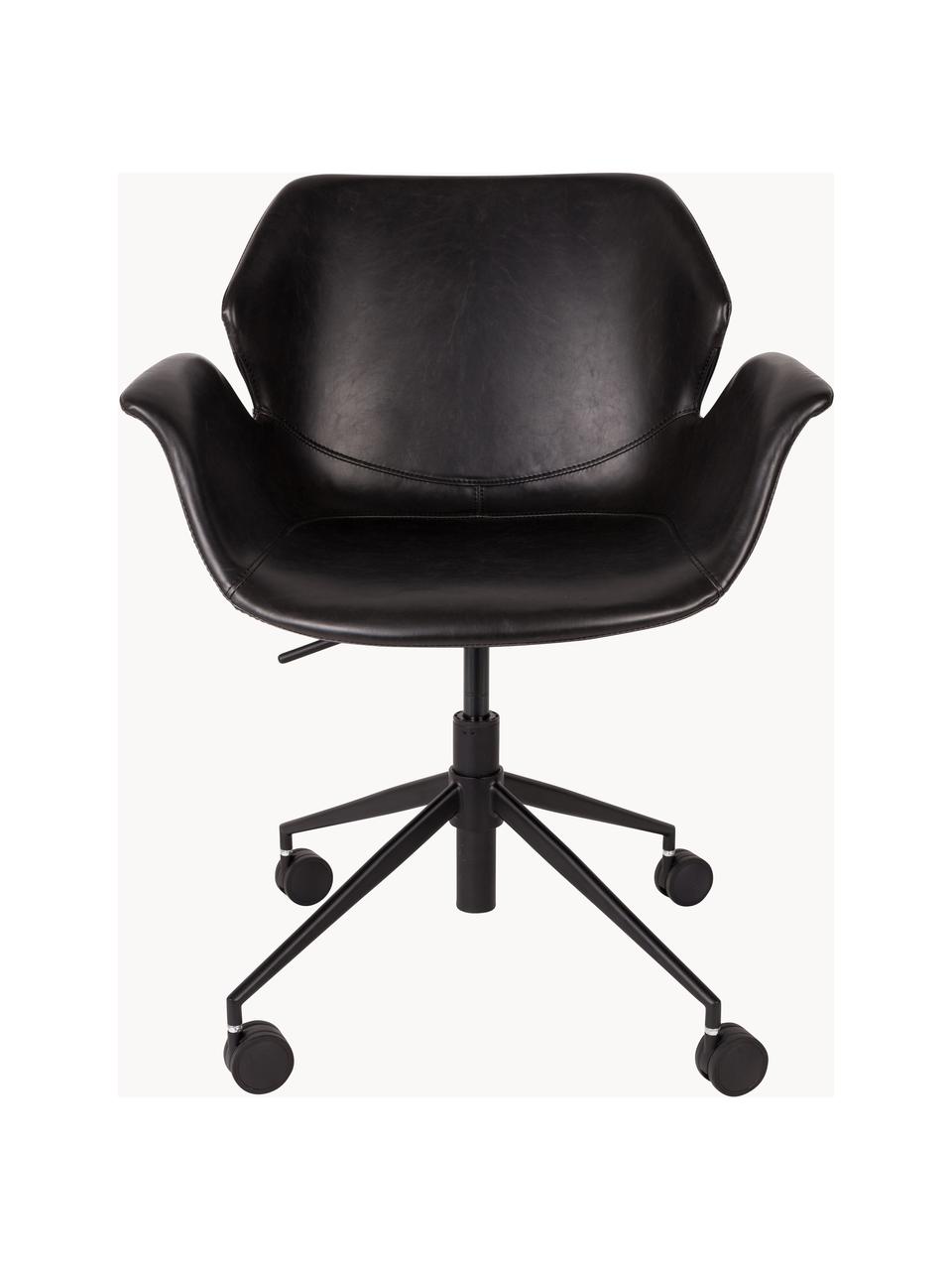 Otočná stolička k pracovnému stolu z umelej kože Nikki, Čierna, Š 77 x H 78 cm