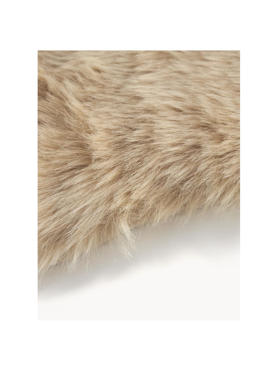 Ecopelliccia liscia Mathilde, Retro: 100% poliestere, Beige, Larg. 60 x Lung. 90 cm