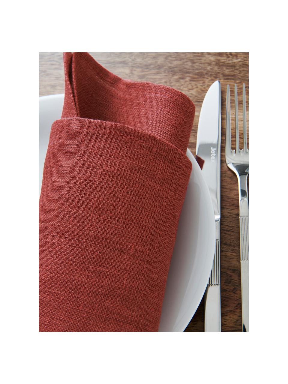 Servilletas de lino Heddie, 2 uds., 100% lino, Rojo, An 45 x L 45 cm