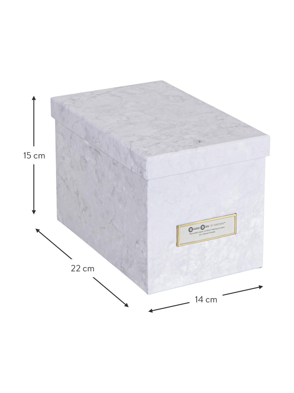 Caja Kristina, 2 uds., Caja: cartón laminado macizo (1, Blanco, veteado, An 14 x Al 15 cm