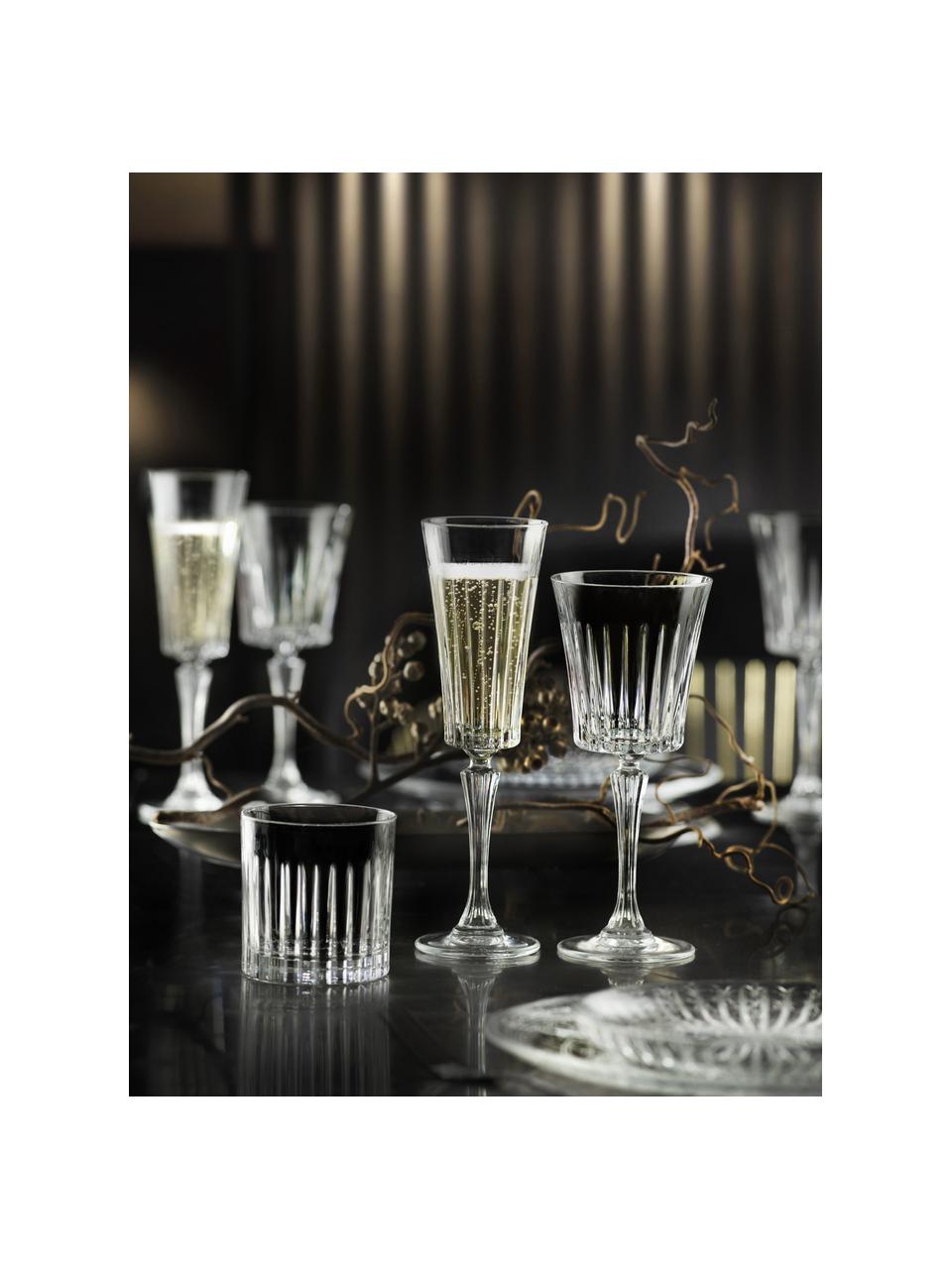 Set 18 bicchieri vino in cristallo con rilievo scanalato Timeless (6 persone), Cristallo Luxion, Trasparente, Set in varie misure
