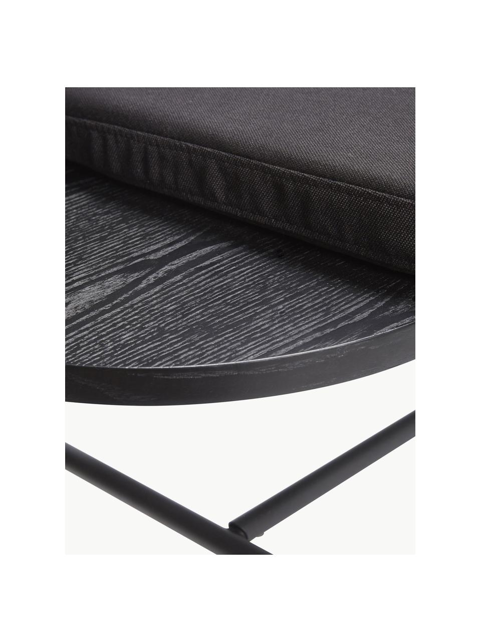 Banc Norm, Tissu noir, noir, larg. 180 x haut. 45 cm