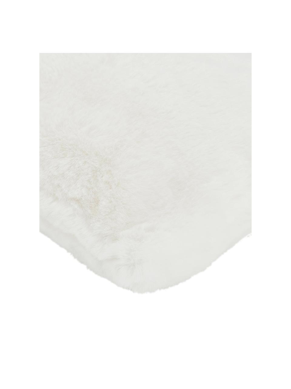 Federa arredo in similpelle Mette, Retro: 100% poliestere, Crema, Larg. 30 x Lung. 50 cm