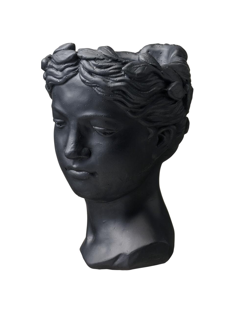 Osłonka na doniczkę Head, Beton lakierowany, Czarny, S 17 x W 26 cm