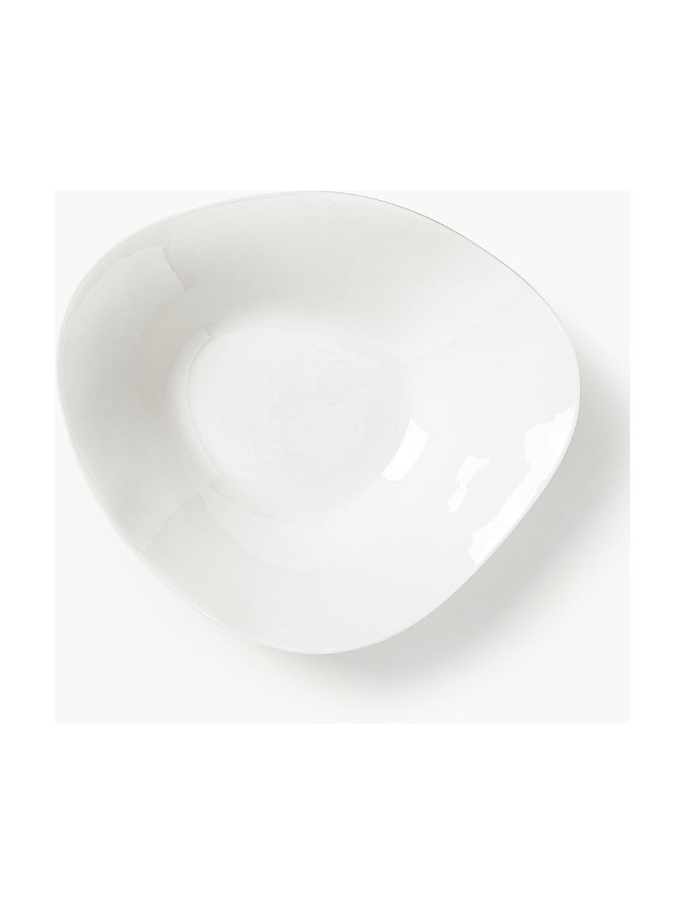 Vajilla de porcelana de forma orgánica Joana, 4 comensales (12 pzas.), Porcelana, Blanco, Set de diferentes tamaños