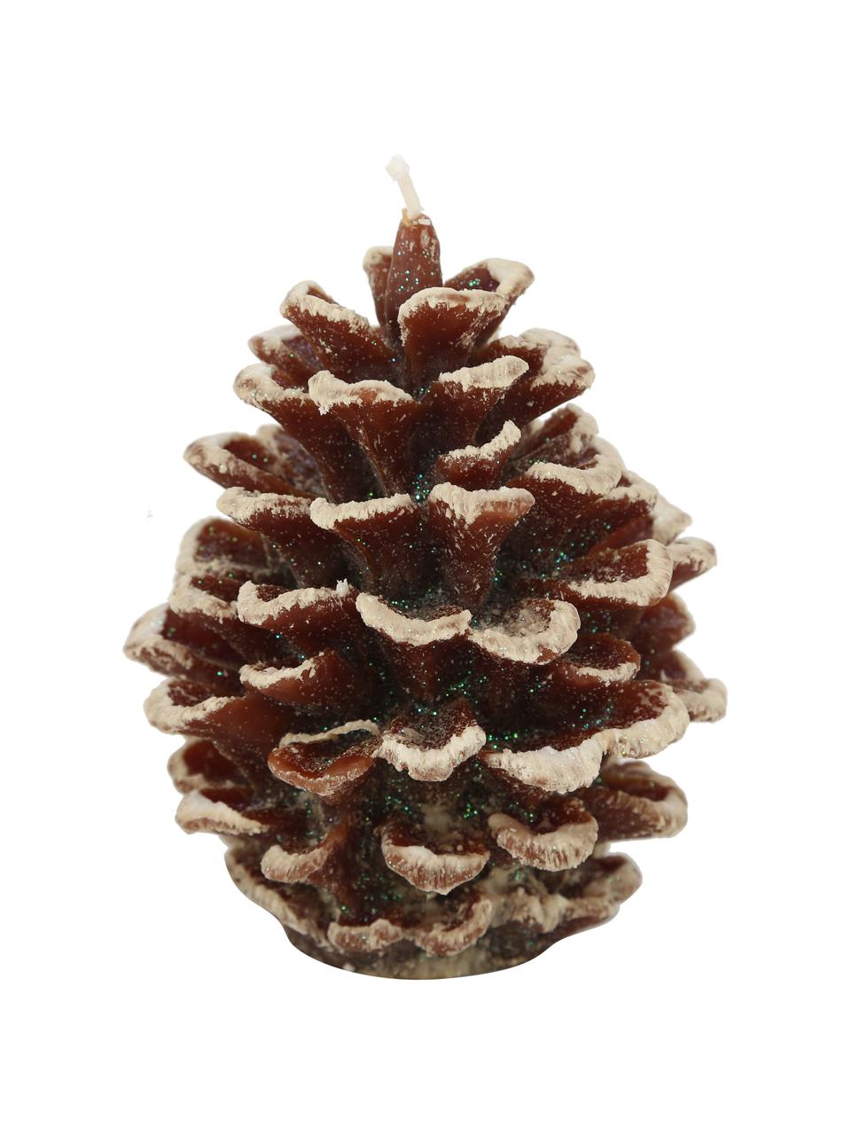 Bougie décorative Noël Pine, 2 élém., Cire, Tons bruns, Ø 10 x haut. 14 cm